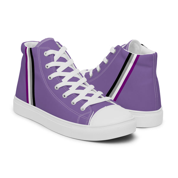 Classic Asexual Pride Colors Purple High Top Shoes - Men Sizes