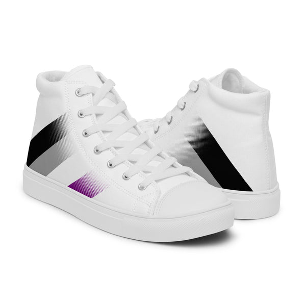 Asexual Pride Colors Modern White High Top Shoes - Men Sizes