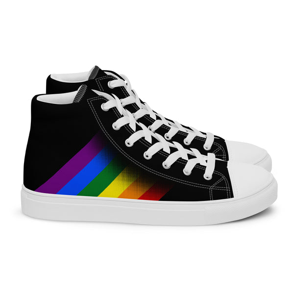 Gay Pride Colors Modern Black High Top Shoes - Men Sizes