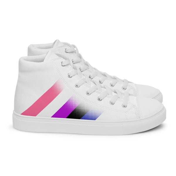 Genderfluid Pride Colors Modern White High Top Shoes - Men Sizes