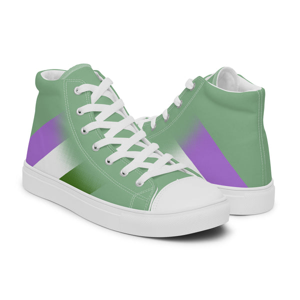 Genderqueer Pride Colors Modern Green High Top Shoes - Men Sizes