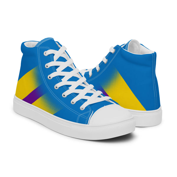 Intersex Pride Colors Modern Blue High Top Shoes - Men Sizes