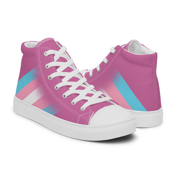 Transgender Pride Colors Modern Pink High Top Shoes - Men Sizes