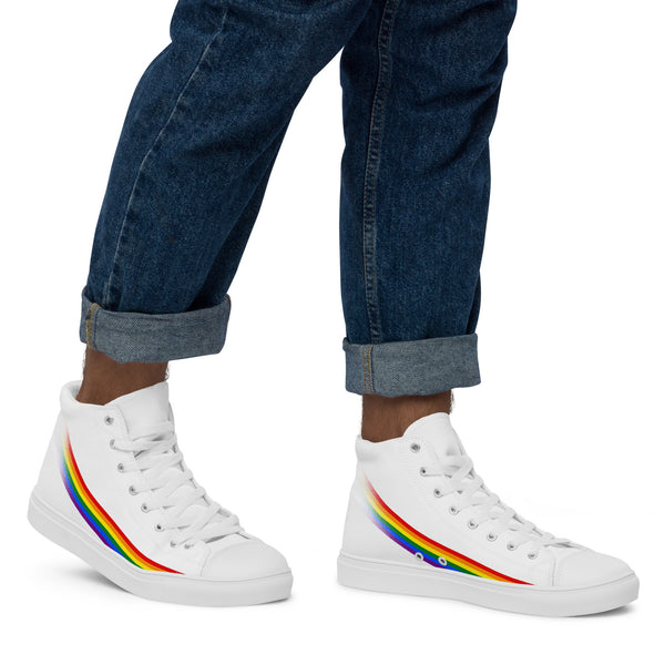 Gay Pride Modern High Top White Shoes