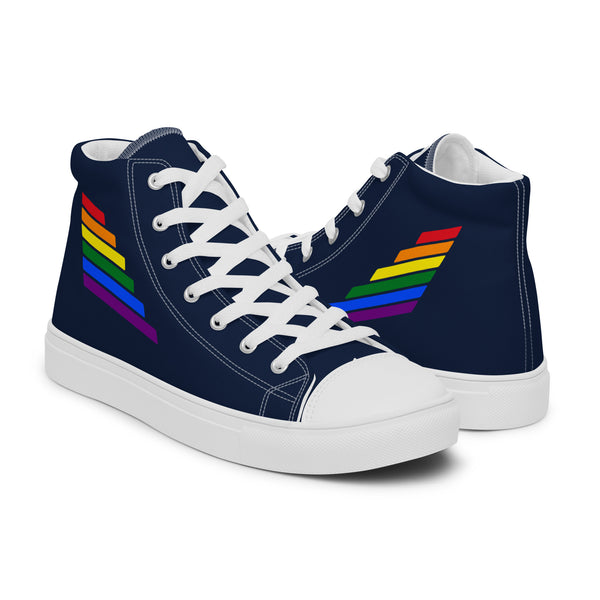 Gay Pride Modern Navy High Top Shoes