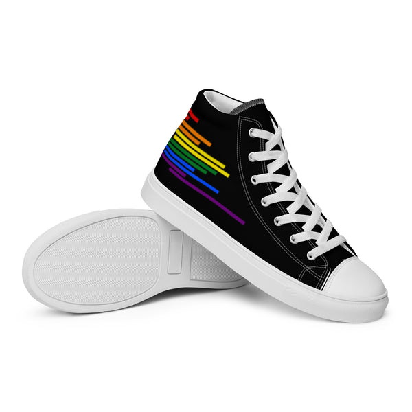 Modern Gay Pride Colors Black High Top Shoes