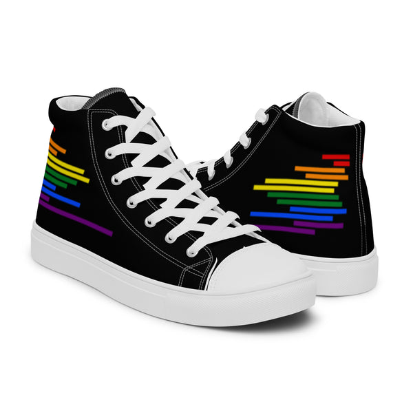 Modern Gay Pride Colors Black High Top Shoes