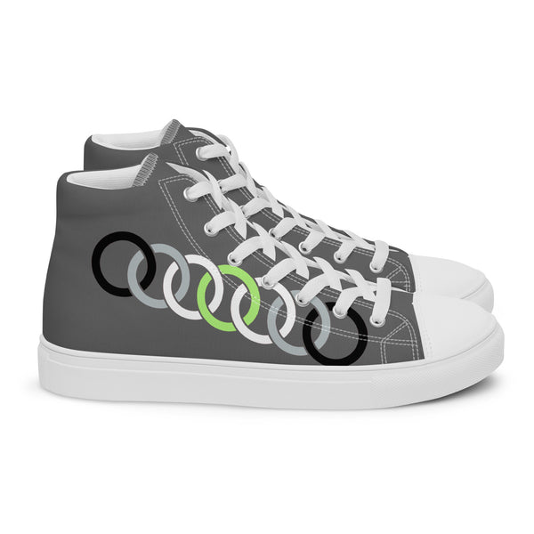 Simple Agender Pride Gray High Top Shoes