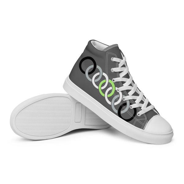 Simple Agender Pride Gray High Top Shoes