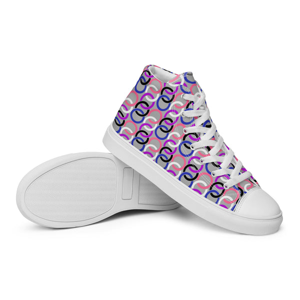 Genderfluid Pride Classic Gray High Top Shoes