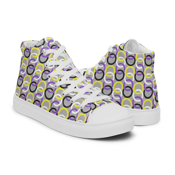 Non-Binary Pride Classic Gray High Top Shoes