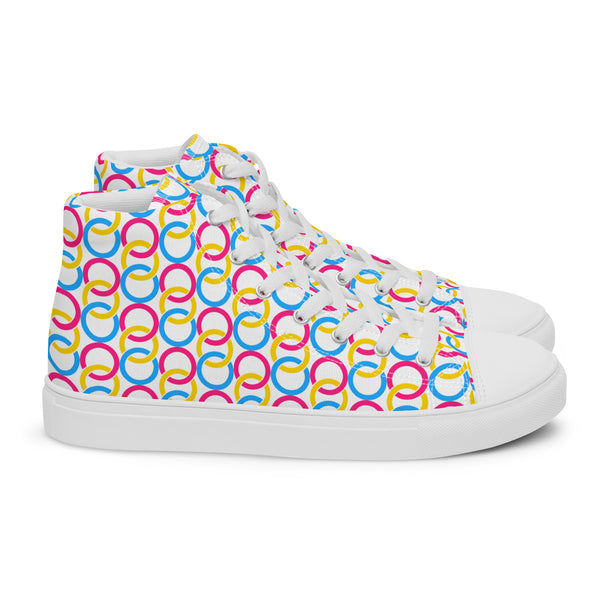 Pansexual Pride Classic White High Top Shoes