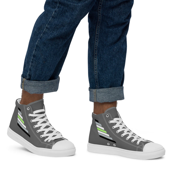 Agender Pride Modern Gray High Top Shoes