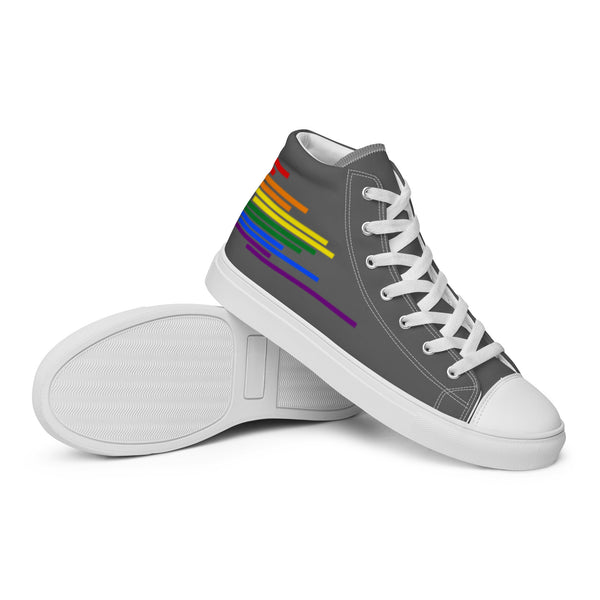 Modern Gay Pride Colors Gray High Top Shoes