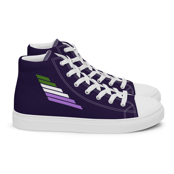 Genderqueer Pride Modern Navy High Top Shoes