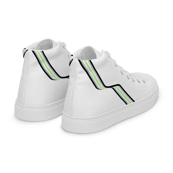 Original Agender Pride Colors White High Top Shoes - Men Sizes