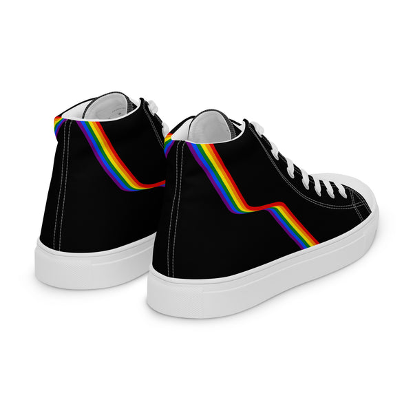 Original Gay Pride Colors Black High Top Shoes - Men Sizes