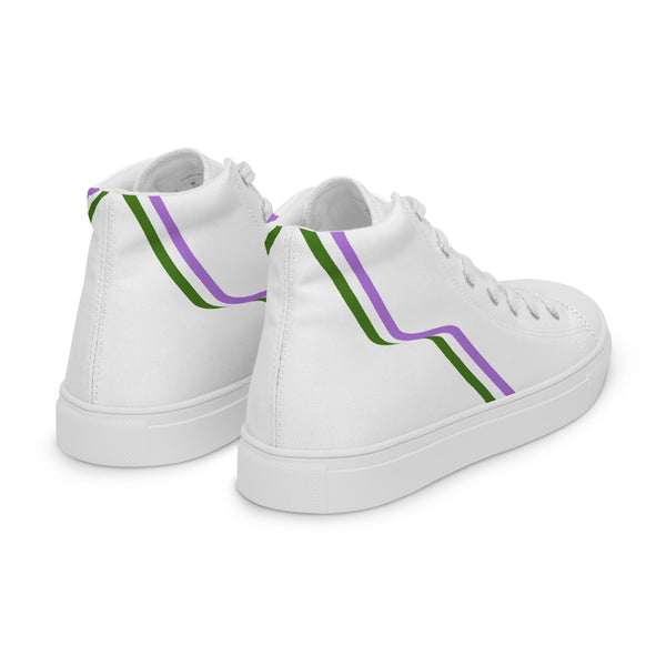 Original Genderqueer Pride Colors White High Top Shoes - Men Sizes