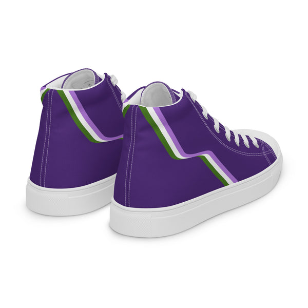 Original Genderqueer Pride Colors Purple High Top Shoes - Men Sizes