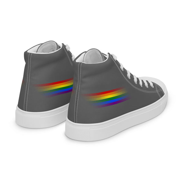 Casual Gay Pride Colors Gray High Top Shoes - Men Sizes
