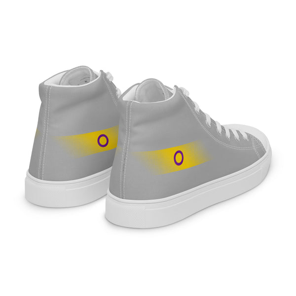 Casual Intersex Pride Colors Gray High Top Shoes - Men Sizes