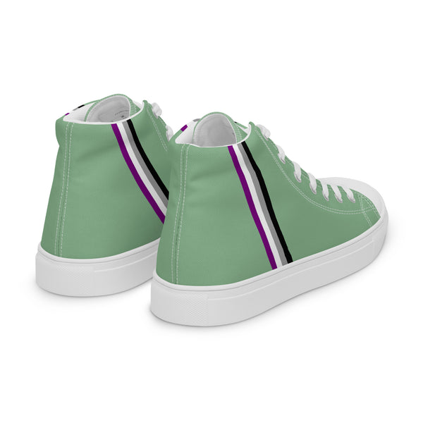 Classic Asexual Pride Colors Green High Top Shoes - Men Sizes