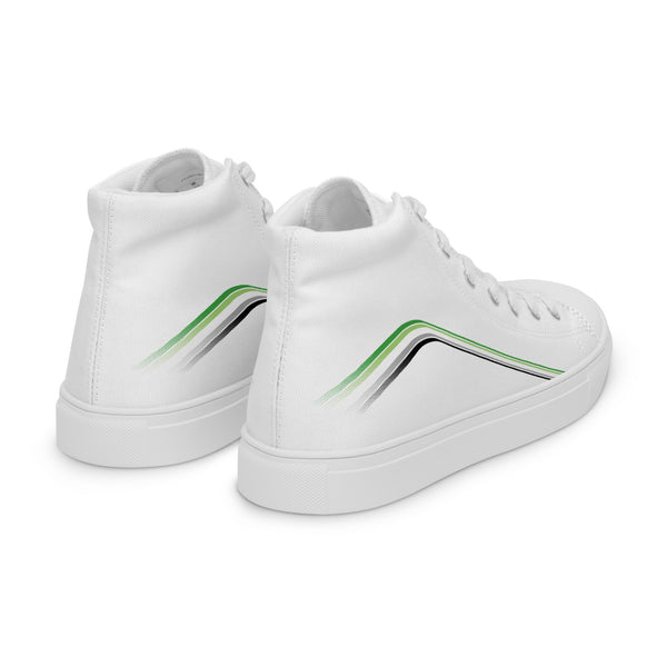 Trendy Aromantic Pride Colors White High Top Shoes - Men Sizes
