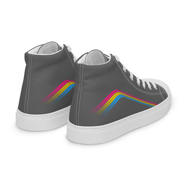 Trendy Pansexual Pride Colors Gray High Top Shoes - Men Sizes