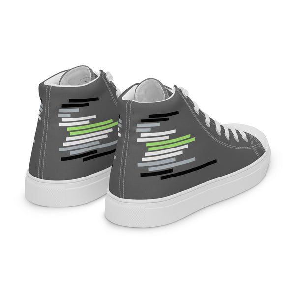 Modern Agender Pride Colors Gray High Top Shoes - Men Sizes