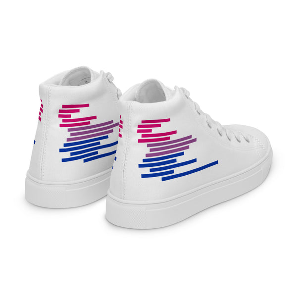 Modern Bisexual Pride Colors White High Top Shoes - Men Sizes
