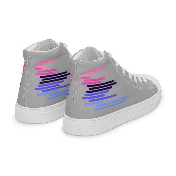 Modern Omnisexual Pride Colors Gray High Top Shoes - Men Sizes