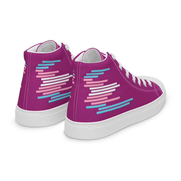 Modern Transgender Pride Colors Violet High Top Shoes - Men Sizes