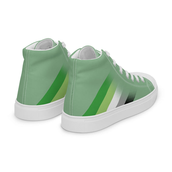 Aromantic Pride Colors Modern Green High Top Shoes - Men Sizes