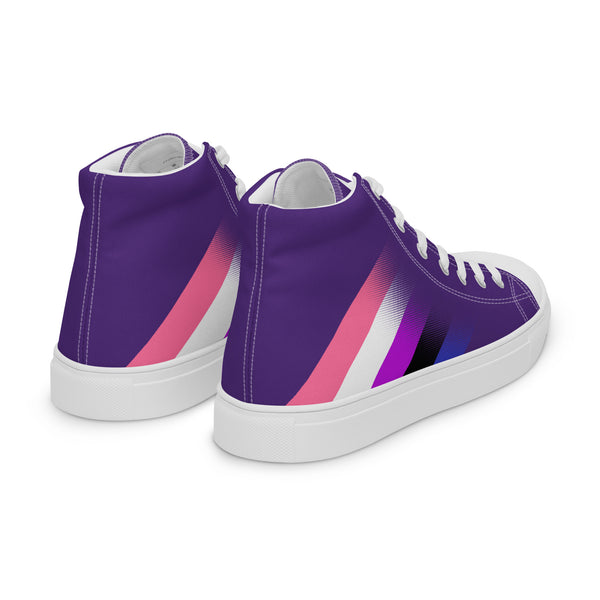 Genderfluid Pride Colors Modern Purple High Top Shoes - Men Sizes