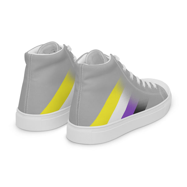 Non-Binary Pride Colors Modern Gray High Top Shoes - Men Sizes
