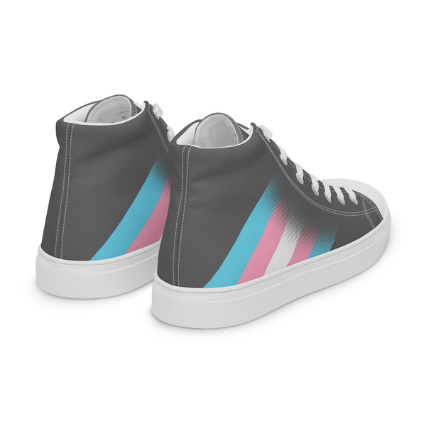 Transgender Pride Colors Modern Gray High Top Shoes - Men Sizes