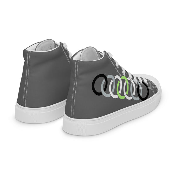 Simple Agender Pride Gray High Top Shoes