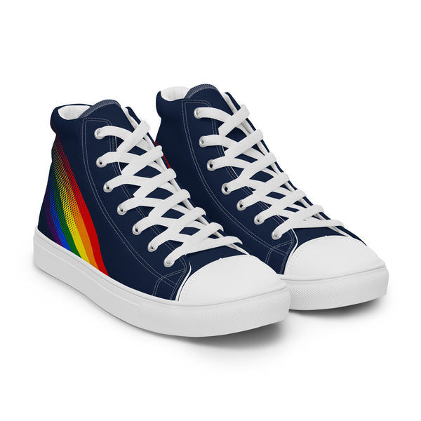 Gay Pride Colors Original Navy High Top Shoes - Men Sizes