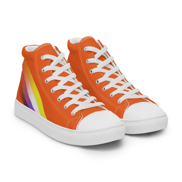 Non-Binary Pride Colors Original Orange High Top Shoes - Men Sizes