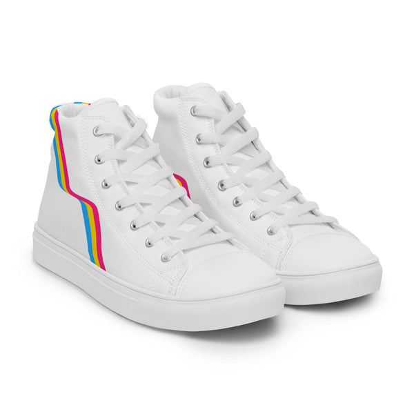 Original Pansexual Pride Colors White High Top Shoes - Men Sizes