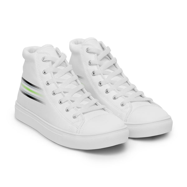 Casual Agender Pride Colors White High Top Shoes - Men Sizes