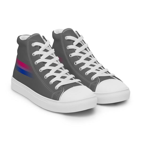 Casual Bisexual Pride Colors Gray High Top Shoes - Men Sizes