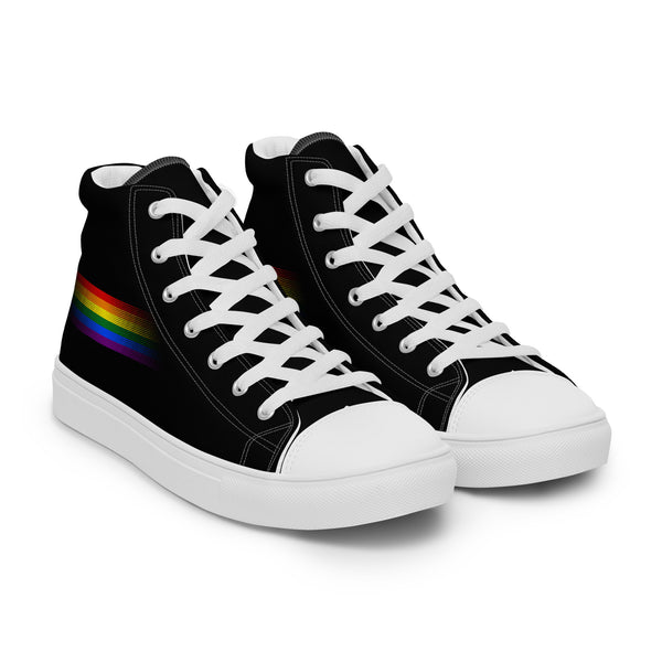Casual Gay Pride Colors Black High Top Shoes - Men Sizes