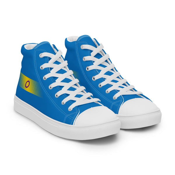 Casual Intersex Pride Colors Blue High Top Shoes - Men Sizes