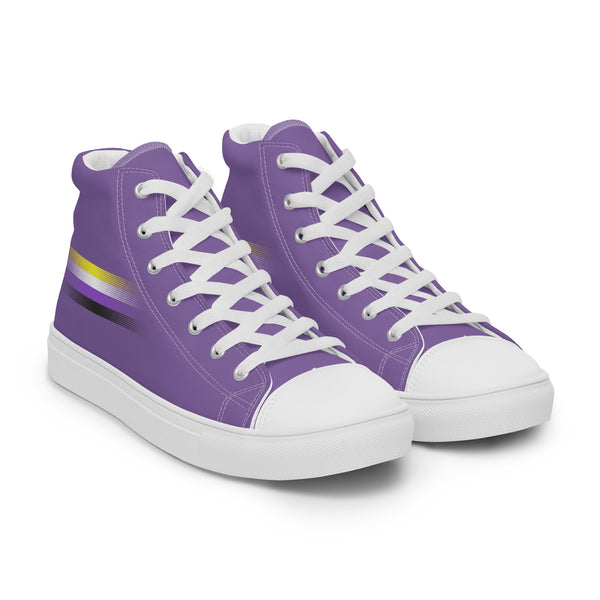Casual Non-Binary Pride Colors Purple High Top Shoes - Men Sizes