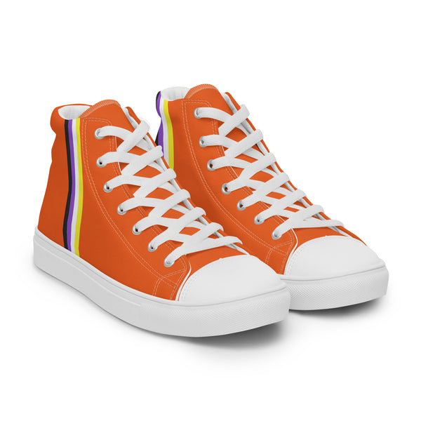 Classic Non-Binary Pride Colors Orange High Top Shoes - Men Sizes