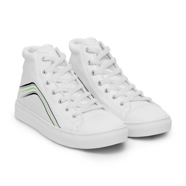 Trendy Agender Pride Colors White High Top Shoes - Men Sizes