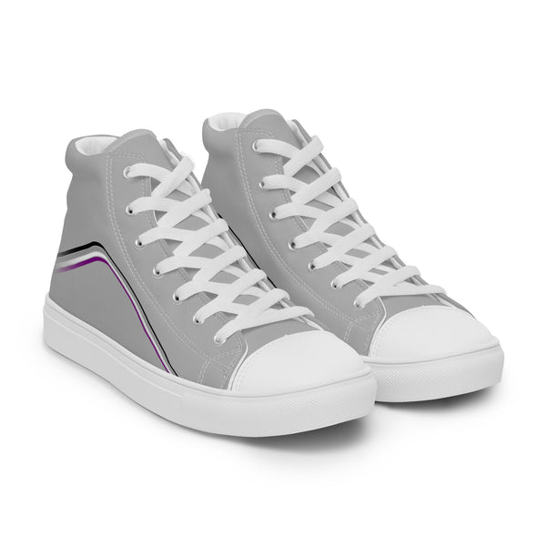 Trendy Asexual Pride Colors Gray High Top Shoes - Men Sizes
