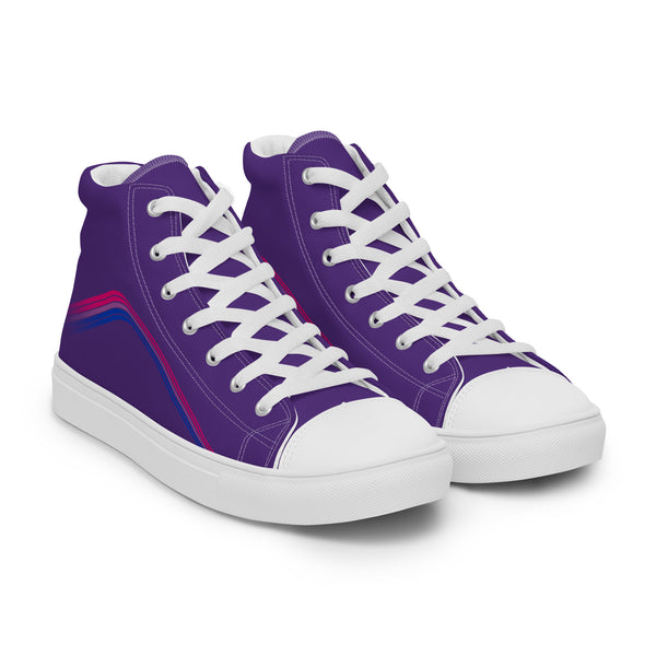 Trendy Bisexual Pride Colors Purple High Top Shoes - Men Sizes