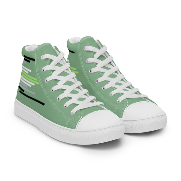 Modern Agender Pride Colors Green High Top Shoes - Men Sizes